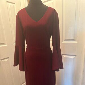 Burgundy Pink Bell Sleeve Dress – New York & Company- Free just Pay Shipping